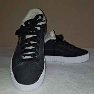Puma Jada Teddy Sneakers Womens Size 8.5 Black/White/Gold